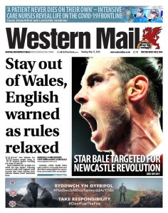 Western Mail front page, 12 May 2020