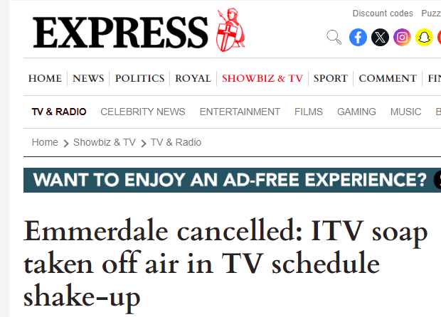 Emmerdale cancelled